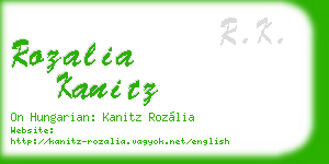 rozalia kanitz business card
